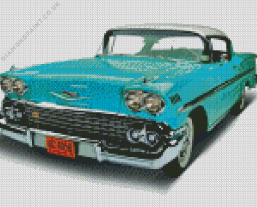 Blue 1958 Chevrolet Impala Diamond Painting