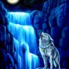 Wolf Waterfall Diamond Painting