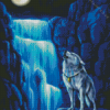 Wolf Waterfall Diamond Painting